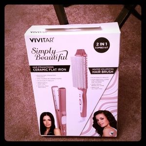 Ceramic Flat Iron and Heated Hair Brush